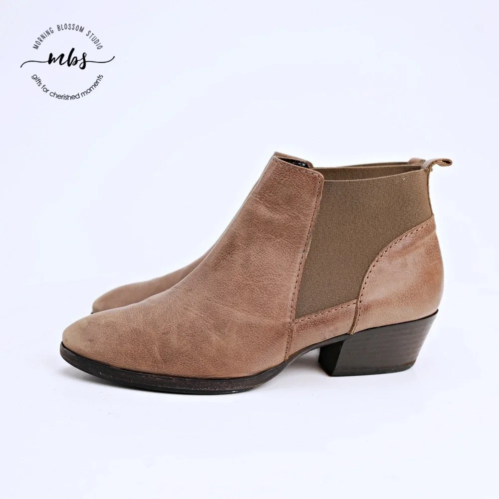Aquatalia‎ Fionna Sport Leather Bootie Brown Women 6.5